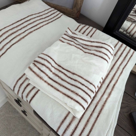 Queen Duvet And Sham Set Ikea Rust Striped - Picture 2 of 2